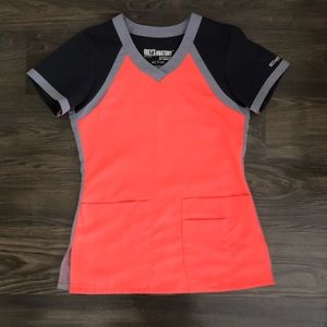 Grey’s Anatomy 3 Pocket Color Block V-Neck Top